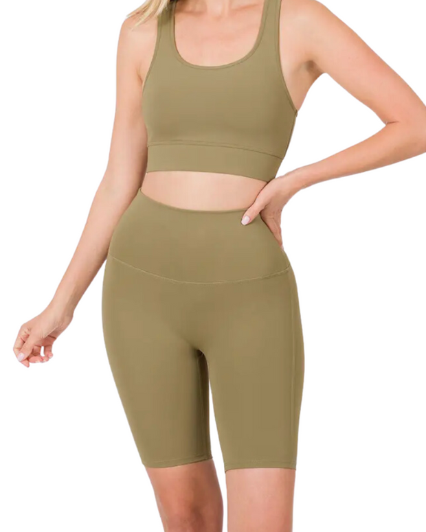 Army Green Shorts Set