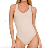 Nude seamless stretch bodysuit