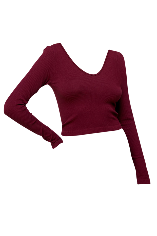 Lipstick Stain Ribbed Long Sleeve