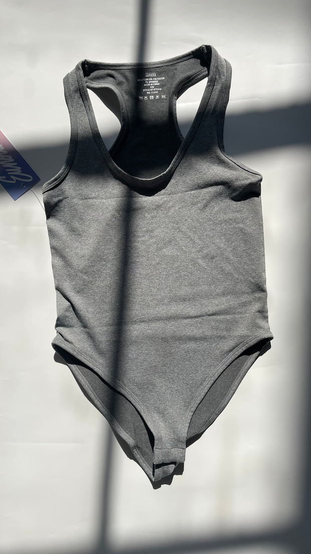 Grey Seamless Stretch Bodysuit